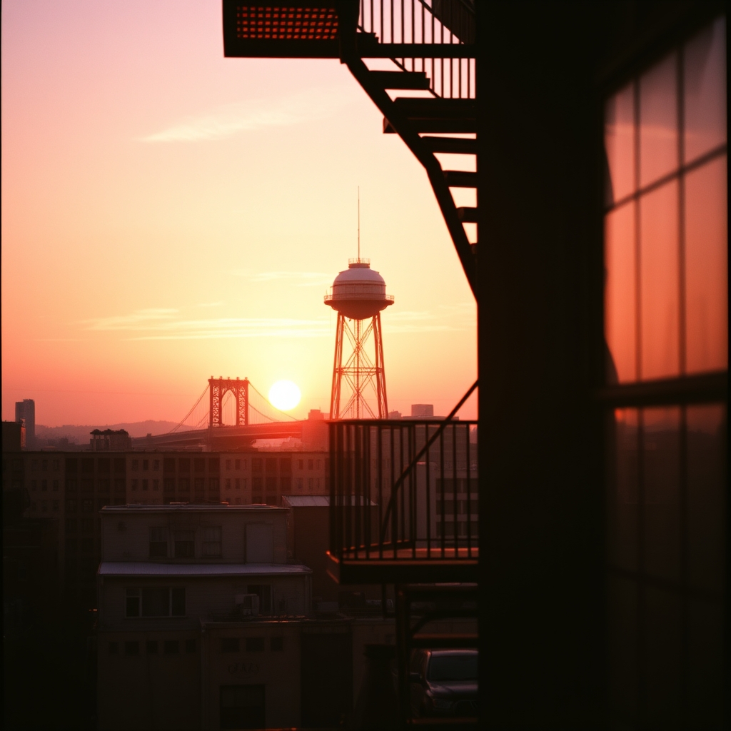 Manhattan skyline at blue hour from Brooklyn